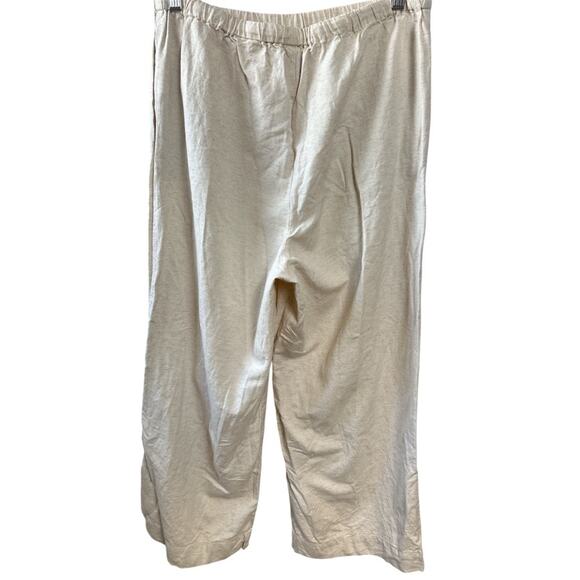 Rhythm Classic Drawstring Wide Leg Pants in Oat Linen-Blend Size 10 Gently Used - Picture 6 of 8